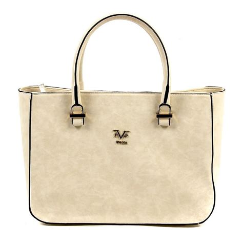 white versace 19-69 purse with gold hardware|Versace 1969 tote bag.